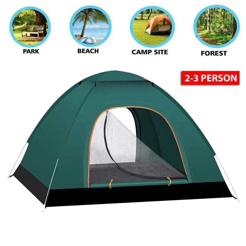 2-3 Person Automatic Pop Up, Portable, Waterproof Camping Tent