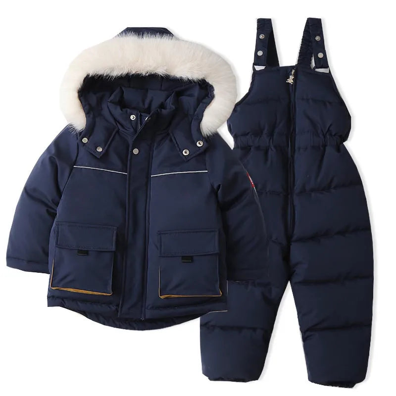 Children's Windproof & Waterproof Down Ski Jacket & Pants
