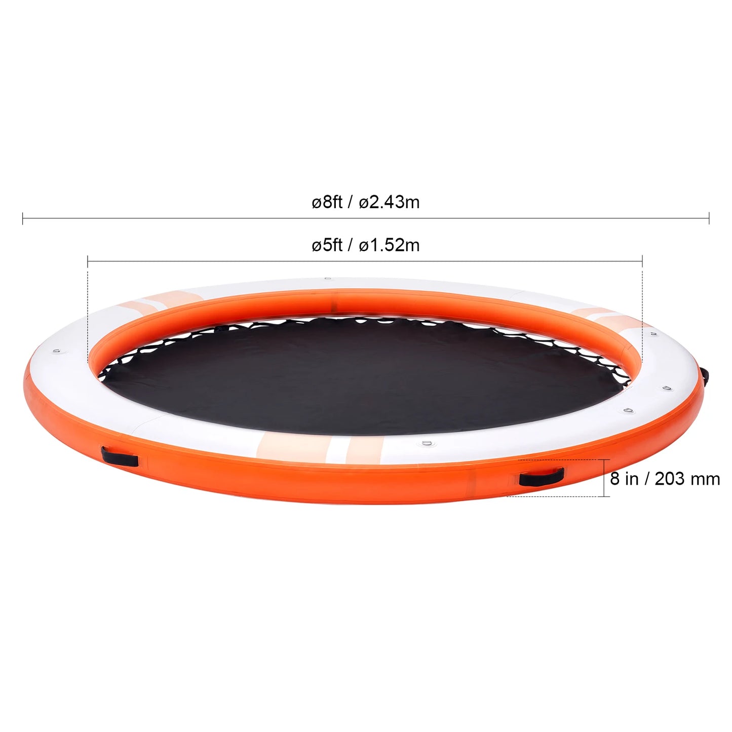 Non-Slip, Inflatable Floating Dock 10x8FT with Detachable Ladder & Portable Carrying Bag