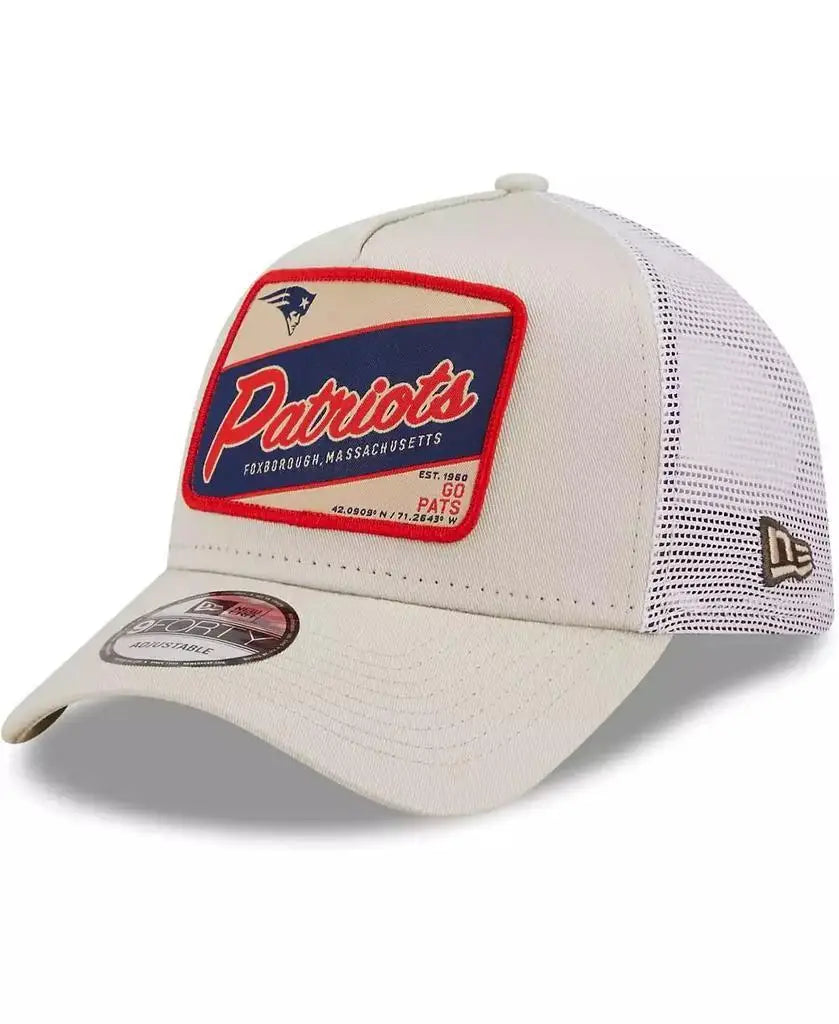 New England Patriots Officially Licensed NFL Unisex Khaki White 9FIFTY Snapback Cap