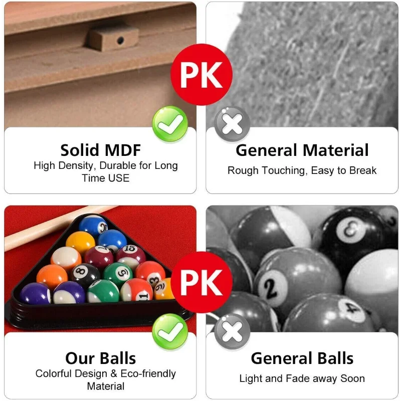 Goplus 48” Compact Wooden Billiards Table w/ 2 Cue Sticks, 16 Balls, 2 Chalks, Triangle & Brush