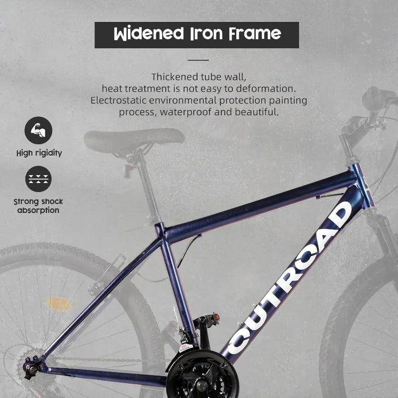 Men's 26-inch 21-Speed Folding Mountain Bike with High-Aluminum/Carbon Steel Frame & Dual Disc Brakes