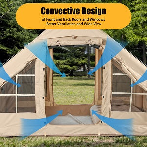 8+ Person Inflatable, Large Portable Tent for Camping with Hand Pump
