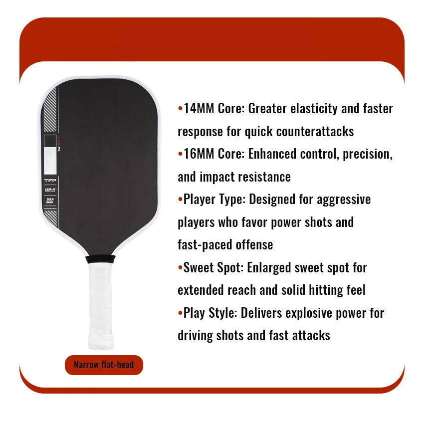 PER-Pro IV Pickleball Paddle OEM Gen 4 TFP Foam Core T700 Carbon Fiber