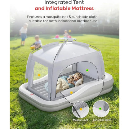 Inflatable, Portable Toddler/Kids Air Mattress Travel Bed with Safety Bumpers