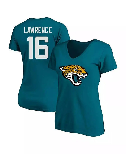 Fanatics | Women's Trevor Lawrence Teal Jacksonville Jaguars Plus Size V-Neck T-Shirt