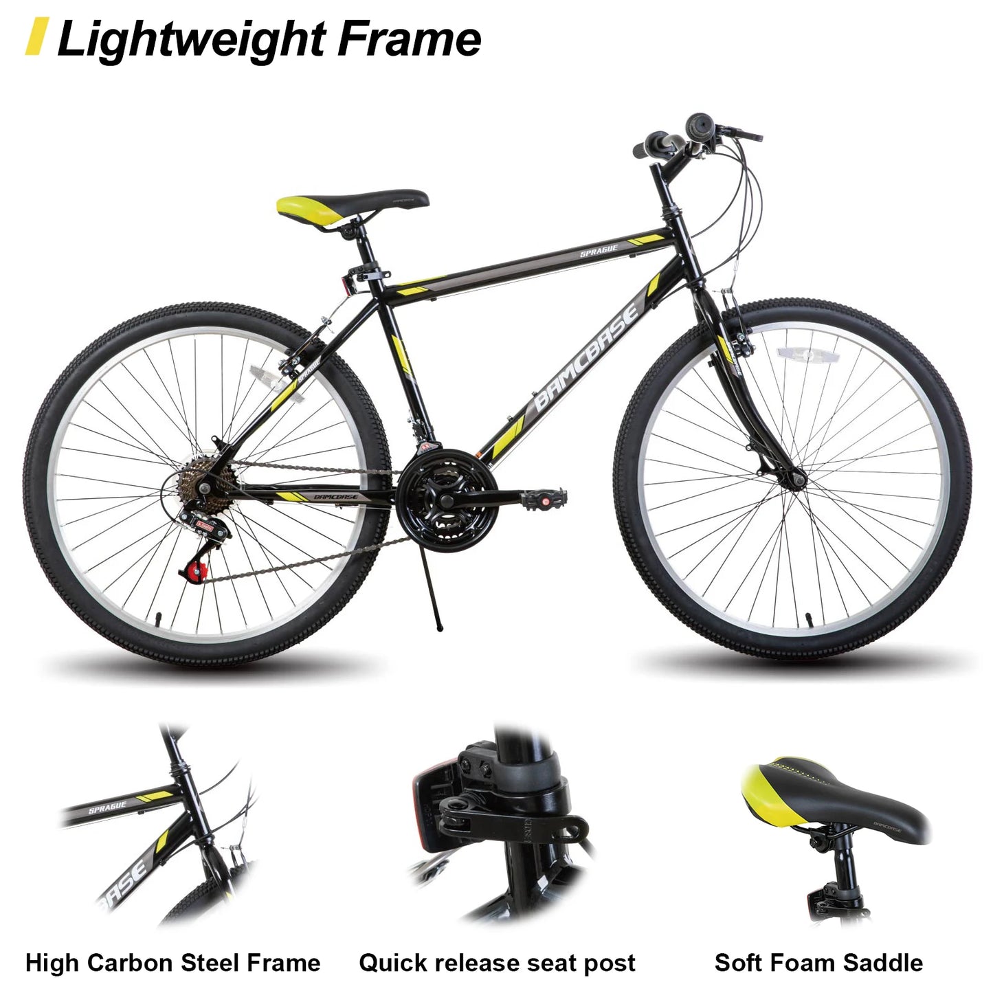 Hiland 24 or 26 in 21 Speed Mountain Bike for Men & Women