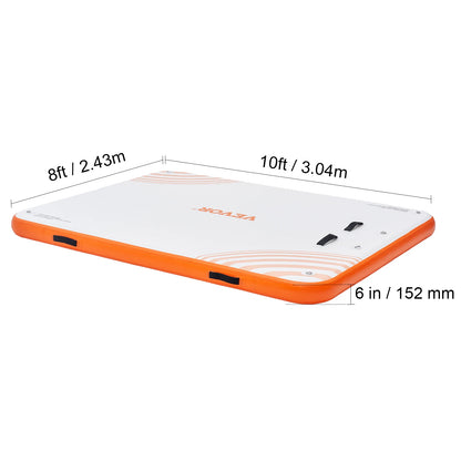 Non-Slip, Inflatable Floating Dock 10x8FT with Detachable Ladder & Portable Carrying Bag