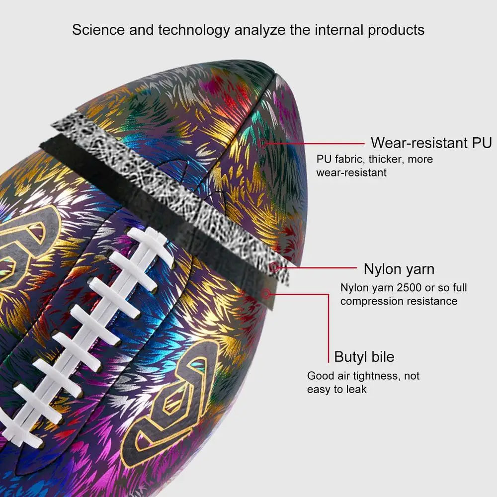 Glow In the Dark Leakproof Rugby Training Ball, Sizes 6 and 9