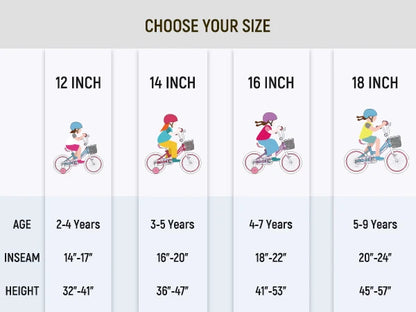 US Warehouse 12-18 In Colorful Girls Bike with Basket & Training Wheels