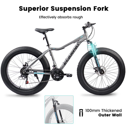 Ecarpat 26 in, 21 Speed Mountain Bike with 4-Inch-Wide Fat Tires for Men/Women