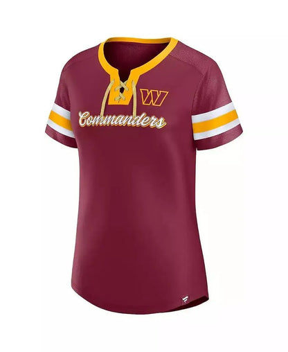 Fanatics | Women's Burgundy Washington Commanders Original Lace-Up T-shirt