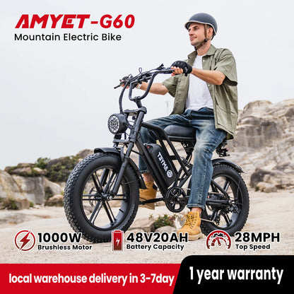 AMYET V9-G60 1000W 48V Men's Electric Mountain Bike
