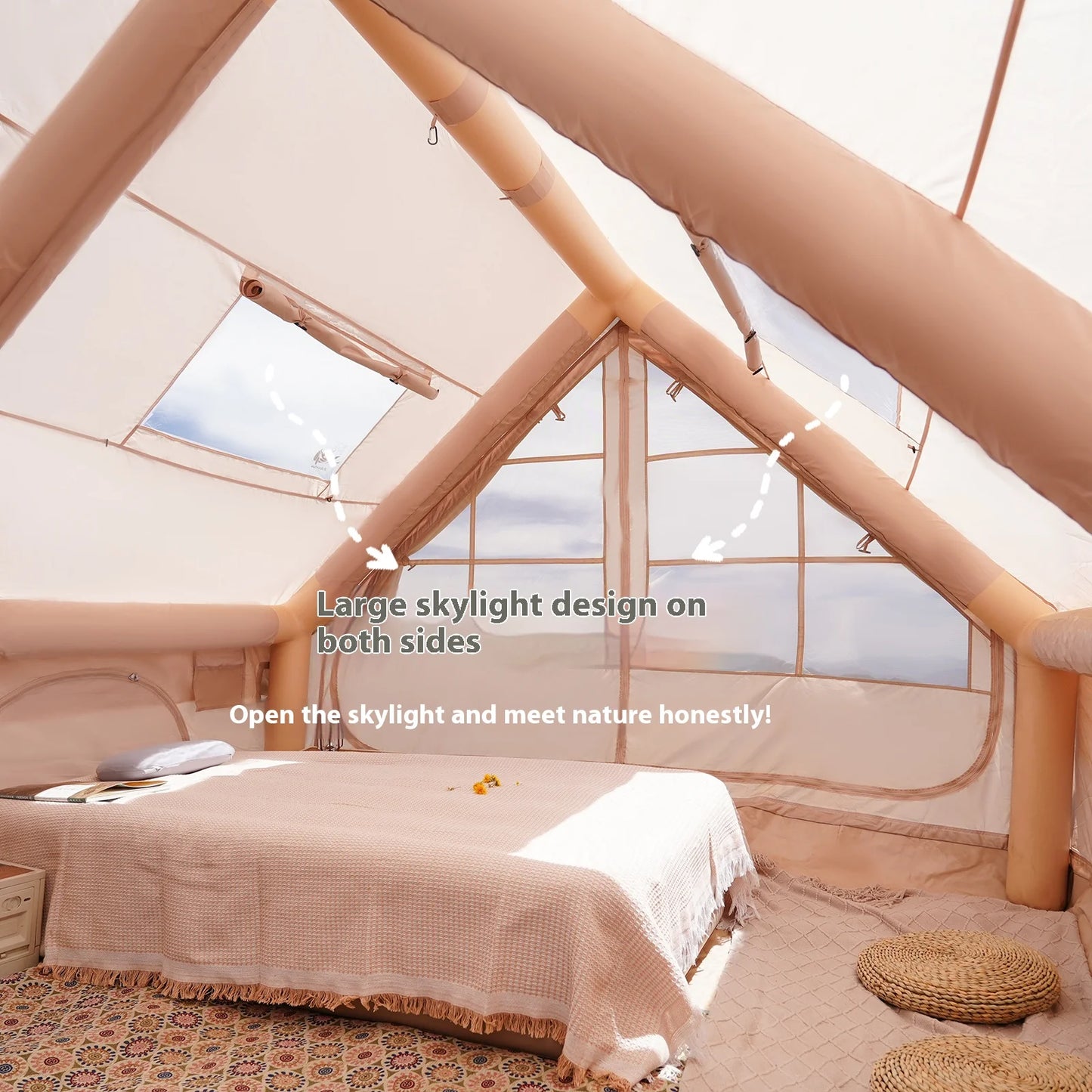 Inflatable 4/6/8 Family Luxury Camping Tent with Stove Plug Tent