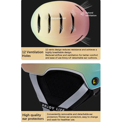 Gradient Color Ski/Snowboard Anti-impact Helmet for Men & Women