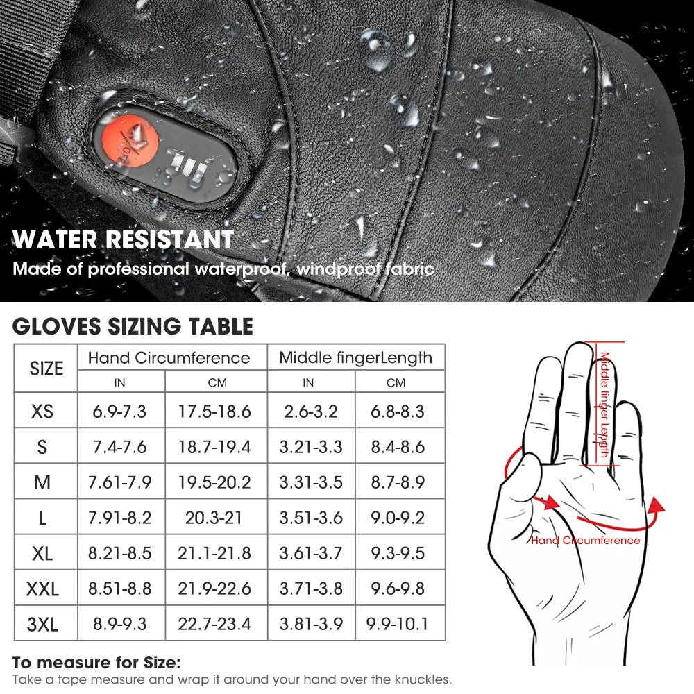 Savior Heated Men's & Women's Waterproof Ski Mittens