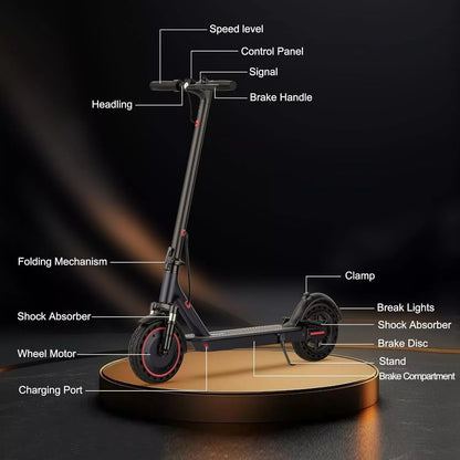 AOVOPRO TMAX 500W Adult 10inch Folding Electric Scooter with APP Smart Control & Shock-absorbing Anti-skid Device