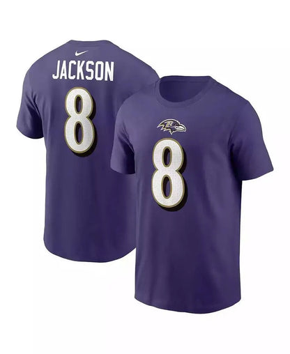 Nike | Men's Officially Licensed Lamar Jackson Purple Baltimore Ravens T-shirt