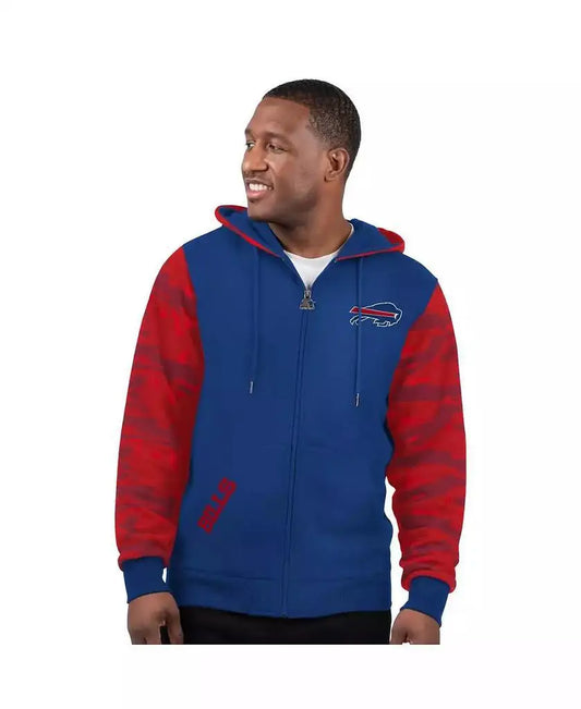 Starter Men's Royal Blue Buffalo Bills Gridiron Full-Zip Hoodie