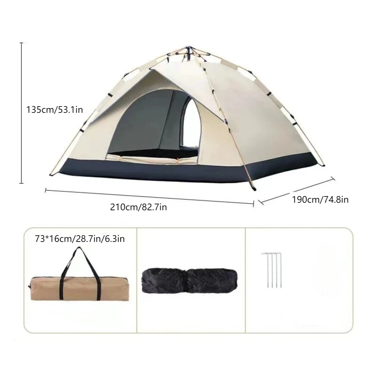 Automatic Quick-opening Rainproof Sun-proof Tent with Two Doors