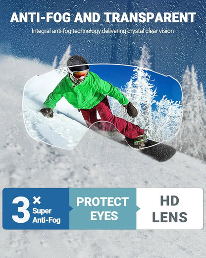 Outdoor Master Anti-Fog Ski/Snowboard Goggles with Cover
