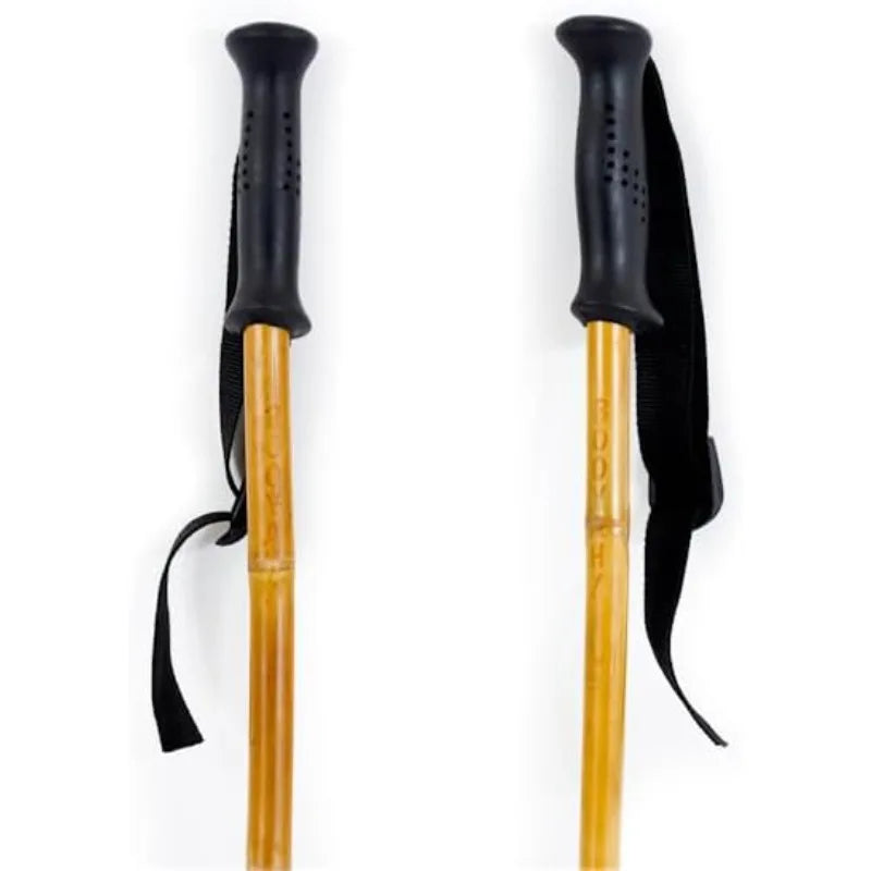 Booyah! Bamboo Downhill Ski Poles - Alpine Ski Poles with Black Pole Grip and Black Baskets, Ski Poles Men and Women