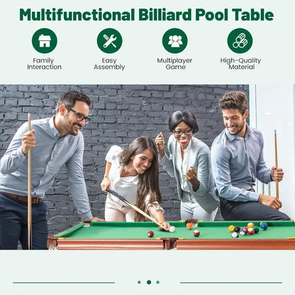 Goplus 55’’ Folding Pool Table Set includes 2 Cue Sticks, 16 Balls, 2 Chalks, Triangle & Brush