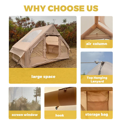 Inflatable 4/6/8 Family Luxury Camping Tent with Stove Plug Tent