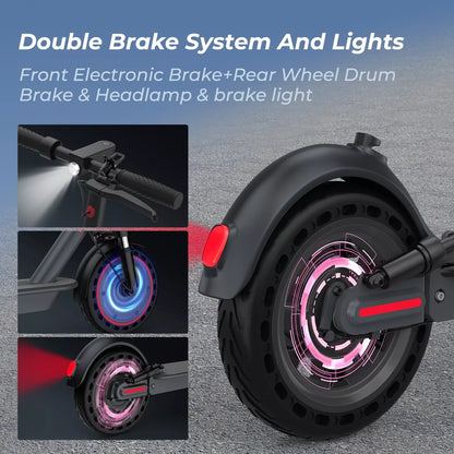 AOVOPRO TMAX 500W Adult 10inch Folding Electric Scooter with APP Smart Control & Shock-absorbing Anti-skid Device