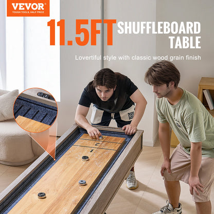 SucceBuy 9 and 12 ft, 2 in 1 Shuffleboard/Bowling Combo Table Game Set