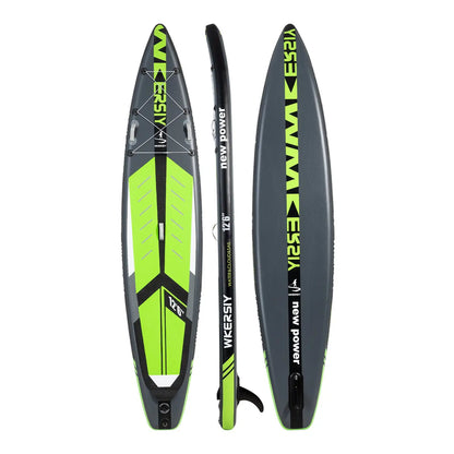 WKERSIY Inflatable Stand Up Surfboard/Paddle Board, 12ft6in, Green