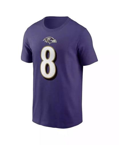Nike | Men's Officially Licensed Lamar Jackson Purple Baltimore Ravens T-shirt