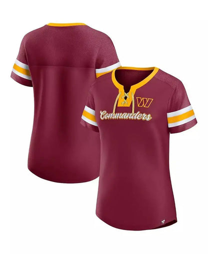 Fanatics | Women's Burgundy Washington Commanders Original Lace-Up T-shirt