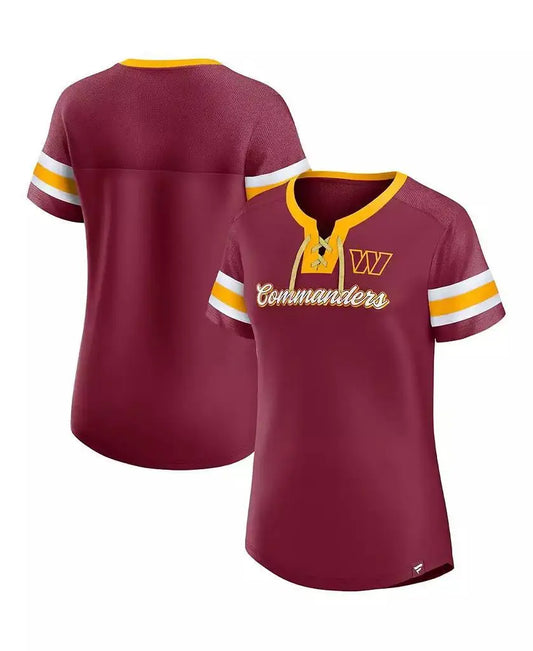 Fanatics | Women's Burgundy Washington Commanders Original Lace-Up T-shirt