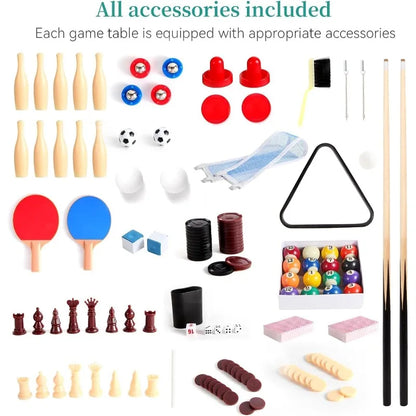 12-in-1 Game Table for Home - Foosball, Air Hockey, Pool Table & More! - Ideal for Game Rooms and Family Game Nights