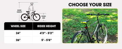 Hiland 24 or 26 in 21 Speed Mountain Bike for Men & Women