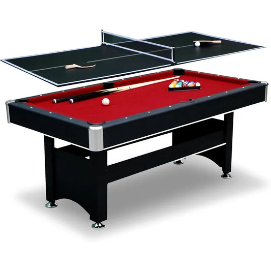 6 Ft Pool Table, with Ping Pong for Family Recreation Game Rooms