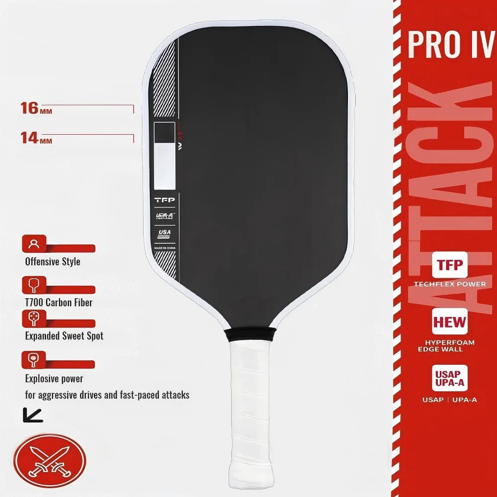 PER-Pro IV Pickleball Paddle OEM Gen 4 TFP Foam Core T700 Carbon Fiber