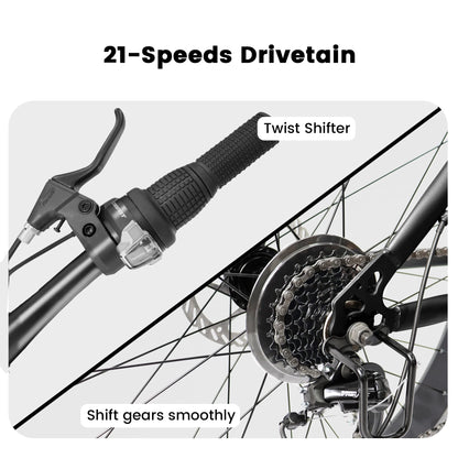 Ecarpat 26 in, 21 Speed Mountain Bike with 4-Inch-Wide Fat Tires for Men/Women