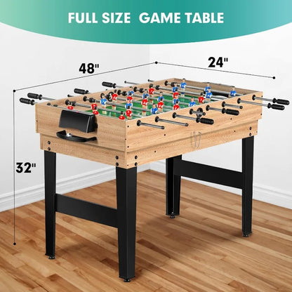 12-in-1 Game Table for Home - Foosball, Air Hockey, Pool Table & More! - Ideal for Game Rooms and Family Game Nights