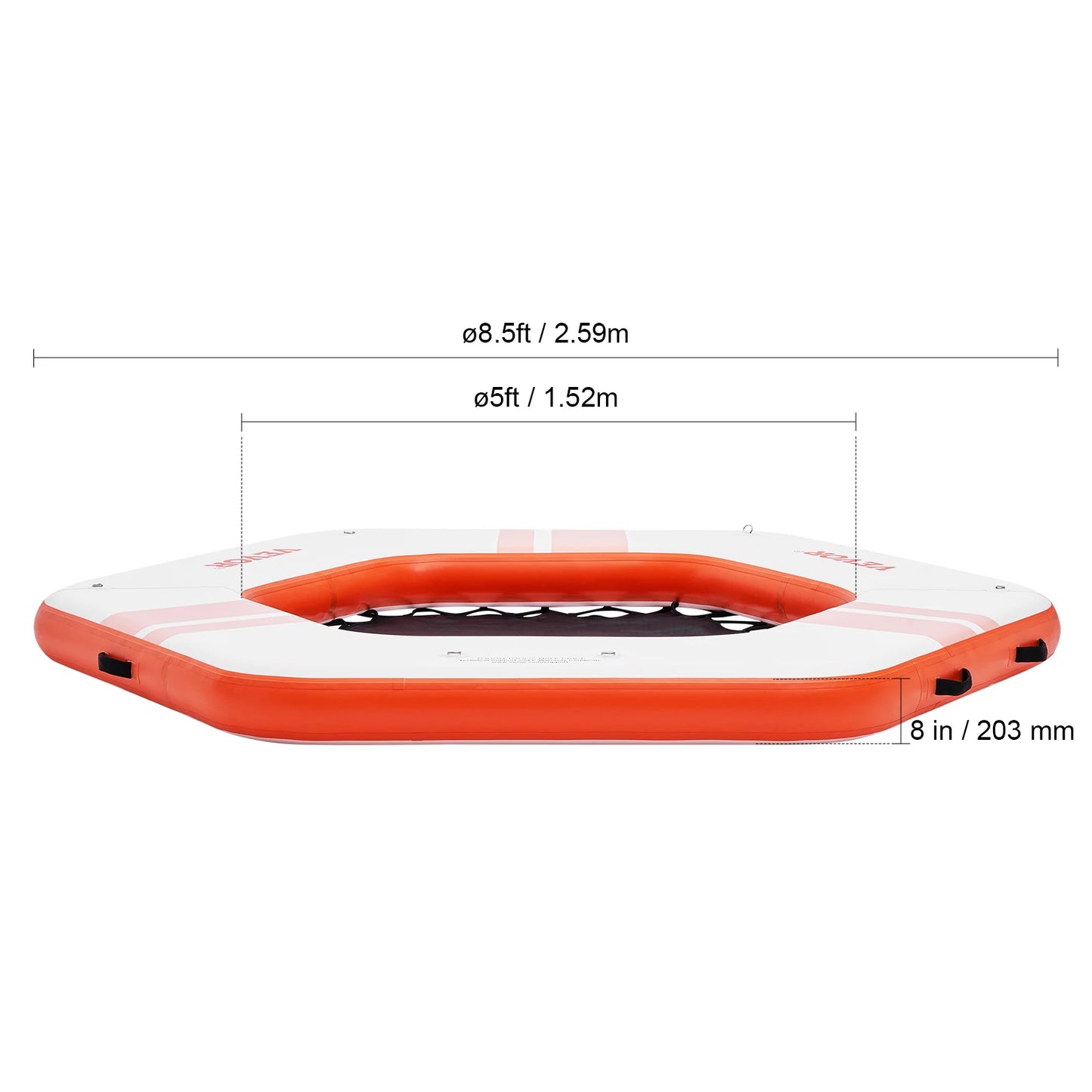 Non-Slip, Inflatable Floating Dock 10x8FT with Detachable Ladder & Portable Carrying Bag