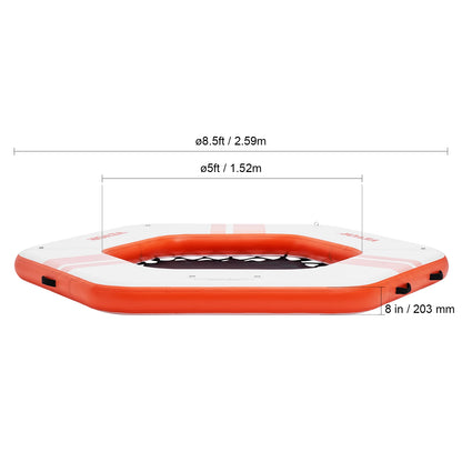 Non-Slip, Inflatable Floating Dock 10x8FT with Detachable Ladder & Portable Carrying Bag