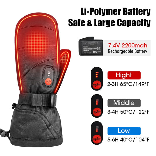 Savior Heated Men's & Women's Waterproof Ski Mittens