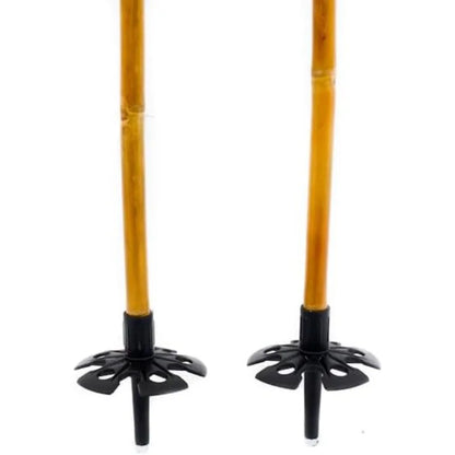 Booyah! Bamboo Downhill Ski Poles - Alpine Ski Poles with Black Pole Grip and Black Baskets, Ski Poles Men and Women