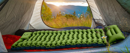 Super Thick 4-inch Inflatable Camping Sleeping Mat with Built-in Pillow and Pump