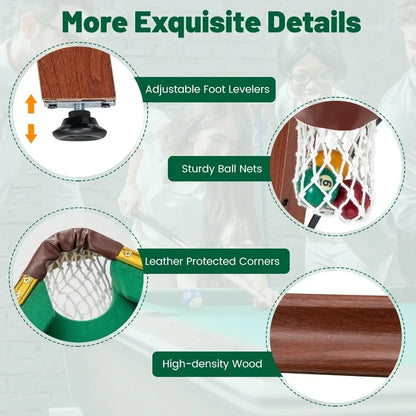 Goplus 55’’ Folding Pool Table Set includes 2 Cue Sticks, 16 Balls, 2 Chalks, Triangle & Brush