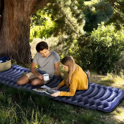 Super Thick 4-inch Inflatable Camping Sleeping Mat with Built-in Pillow and Pump