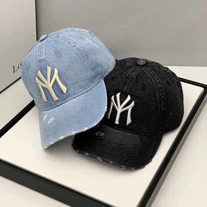 NY Yankees Vintage Embroidered Washed Baseball Cap for Men and Women