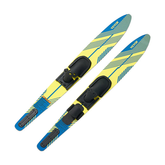 VEVOR High-gloss UV Coated Water Skis with Adjustable Horseshoe Bindings & Padded Rear Toe Plate for Adults
