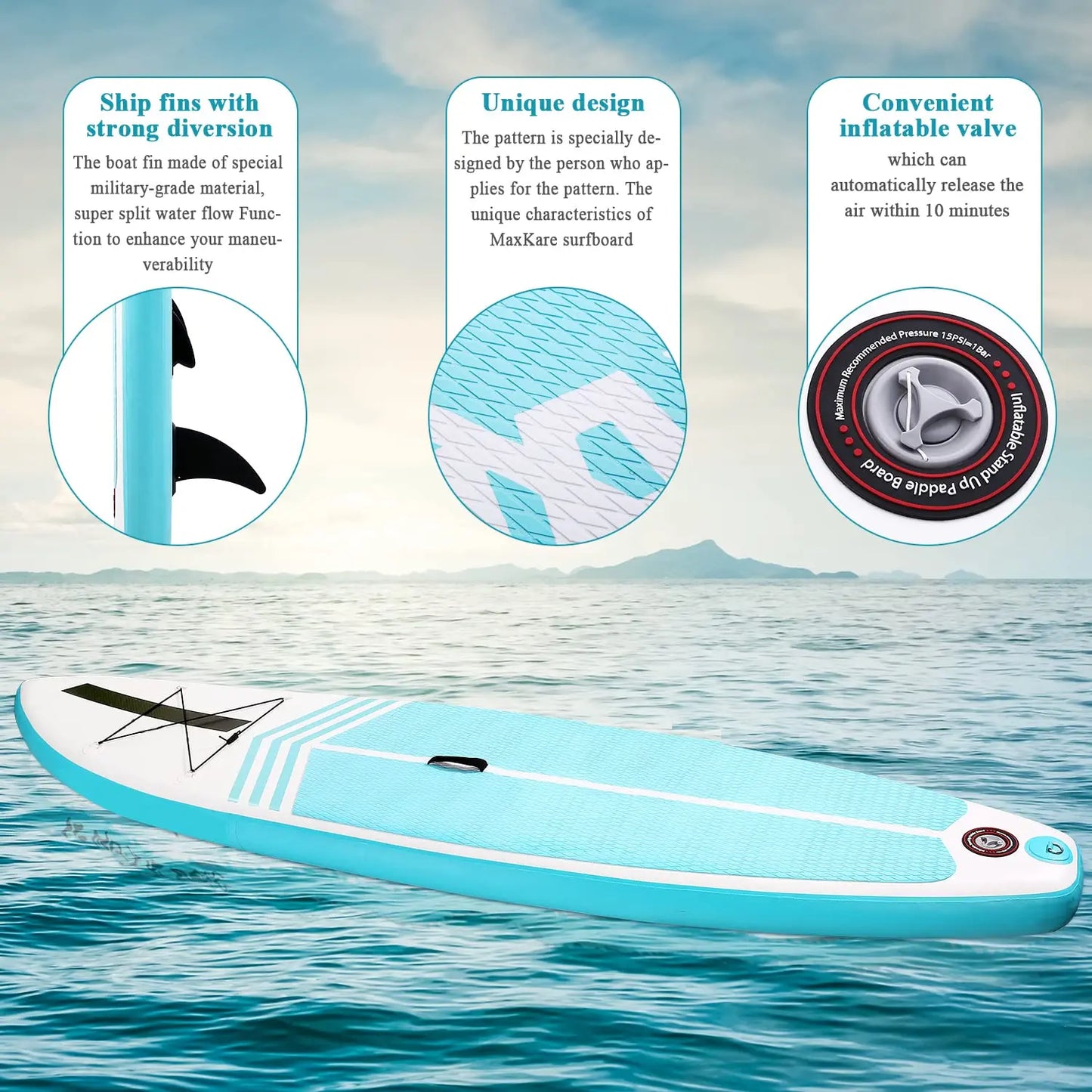 Inflatable Stand up Paddle Board/Surfboard with Paddleboard Accessories & Triple Action Pump